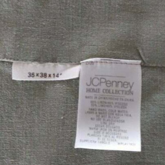 Vintage JC Penney Linen Swag Curtains with Sheer design 70 x 38 Sage Green - Picture 7 of 8